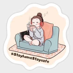 Stay home Stay safe - Hameoart Sticker